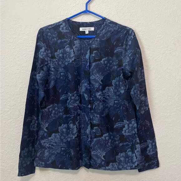 Elizabeth & James Revolve Brand 100% Silk Ling sleeve Button down size Medium - Picture 6 of 13